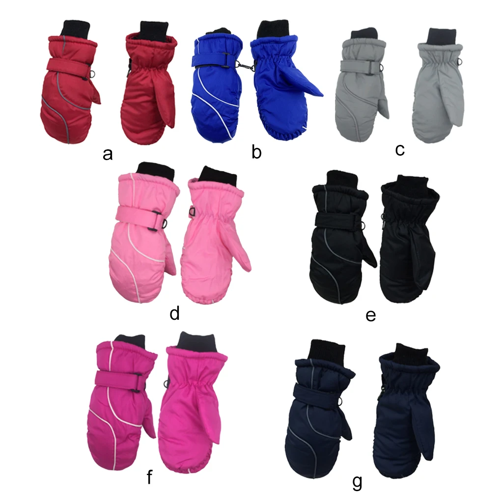 

1 Pair Kids Mittens Winter Waterproof Simple Style Ski Supplies Winter