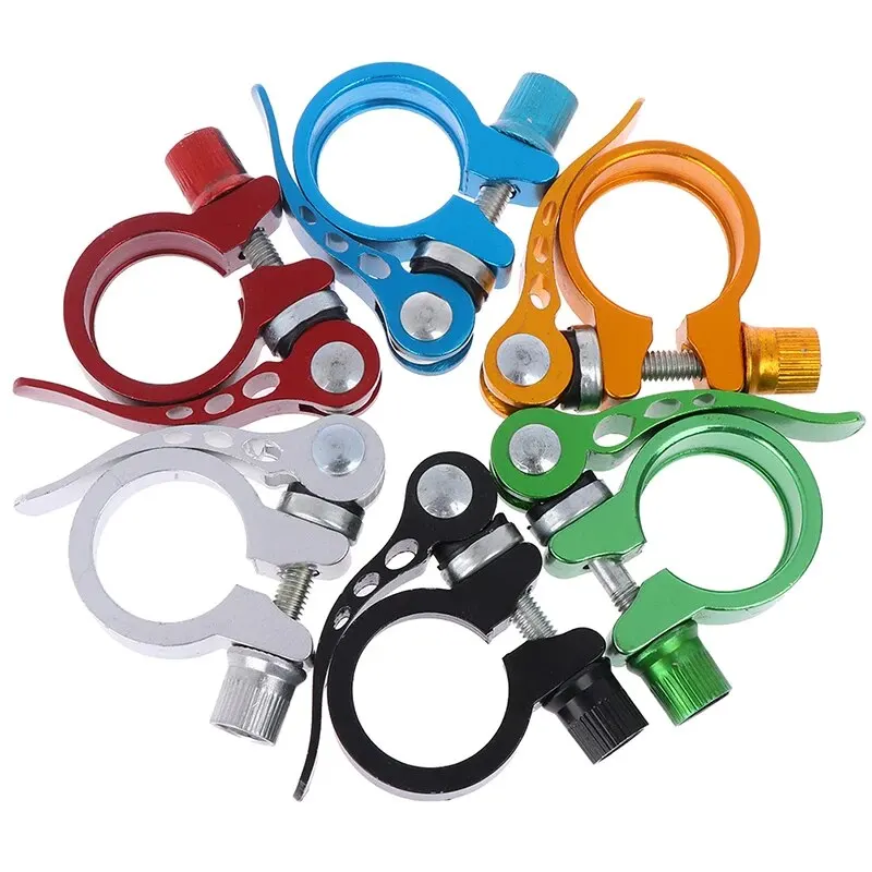 Bike Seatpost Clamp 28.6/31.8/34.9 MTB Rack Locking Clip Quick Release Aluminium