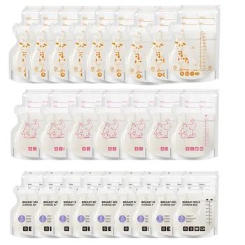 240/250ml  30pcs Breastmilk Storage Bag 3 designs  Self Standing Baby Food Storage Containers No Leak Milk Freezer Bags