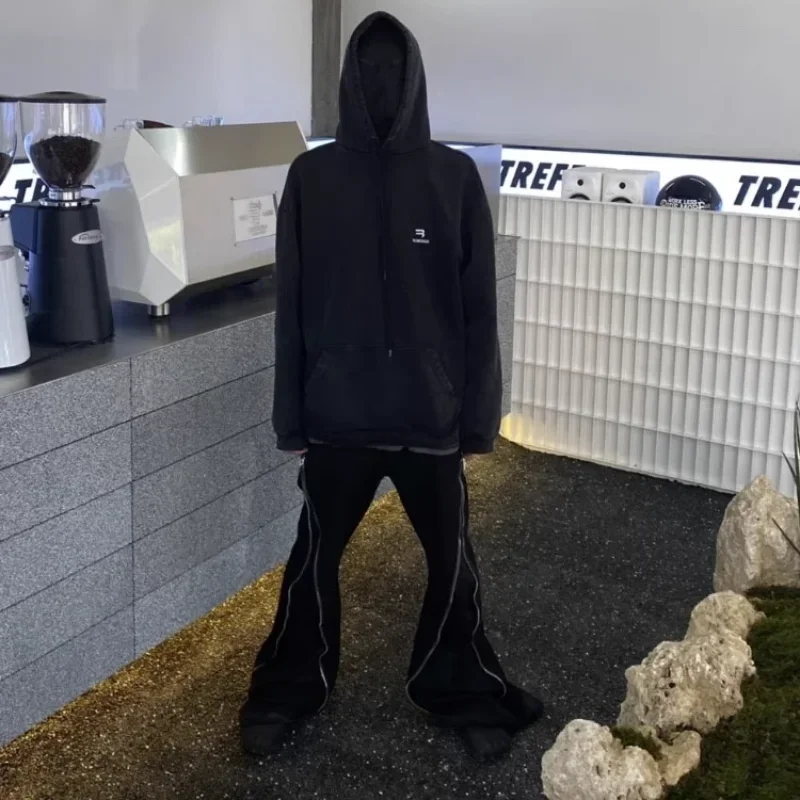 Rick Pants Y2k Streetwear Men Clothing Black Pants Jeans Stacked Ownes Men's Jeans High Quality Hot Sale Street Flare RO Jeans 5