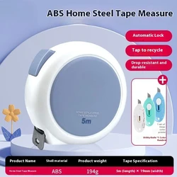 Compact High Precision Hardened Measuring Tape with Thickened Steel Ring, 3/5 Meters (5m blue)