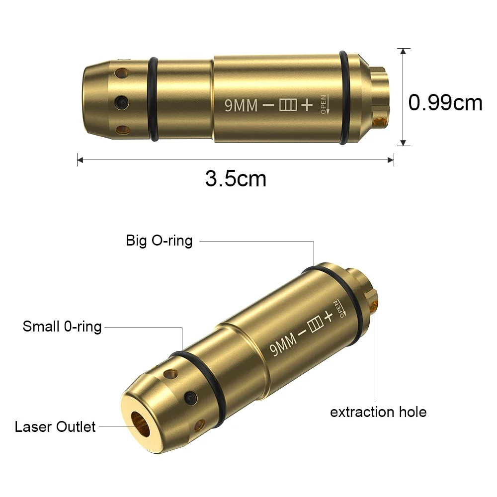 9mm Red Dot Laser Training Cartridge Dry Fire Tactical Bullet Trainer for Pistol Marksmanship Practice And Skill Development