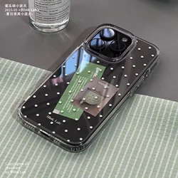 Korean - Style Full Screen Polka Dots Clear Phone Case, Y2K Inspired Cover - iPhone 12 Mini (A)