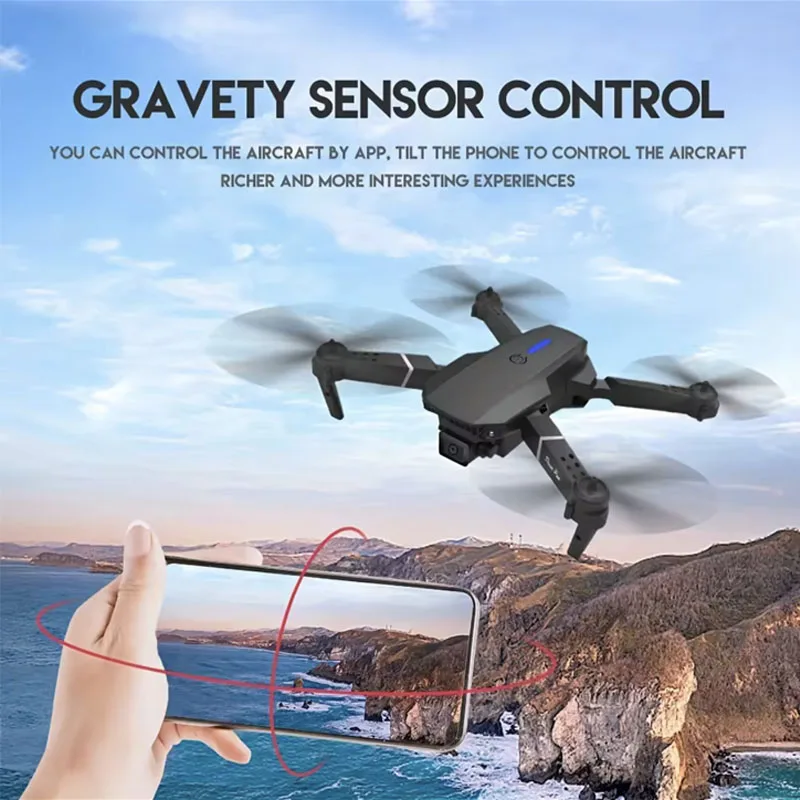 S42b477927baa410aab6e380bfd601efds New E88Pro RC Drone 8K Professinal With 1080P Wide Angle HD Camera Foldable RC Helicopter WIFI FPV Five-Way Obstacle Avoidance