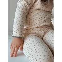 Ensemble de vêtements d'été pour bébés filles, 1-6T, 100% coton, t-shirt à manches longues, haut et pantalon, vêtements de maison, pyjama extensible, 2 pièces 4