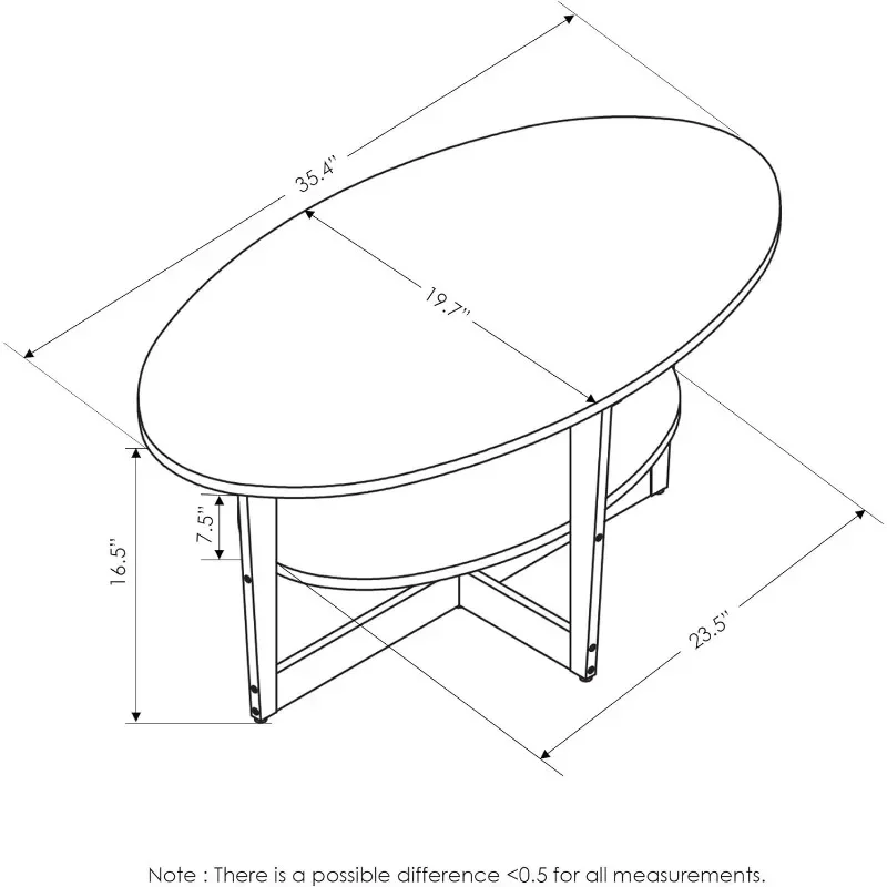 Coffee Table, 1-Pack, Oak Grey/Black