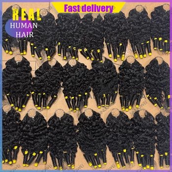 Wholesale 600g Burmese Curly Feather Crochet Human Hair 12A Deep Curly Pre-Separated Feather Crochet Virgin Hair Extensions 1