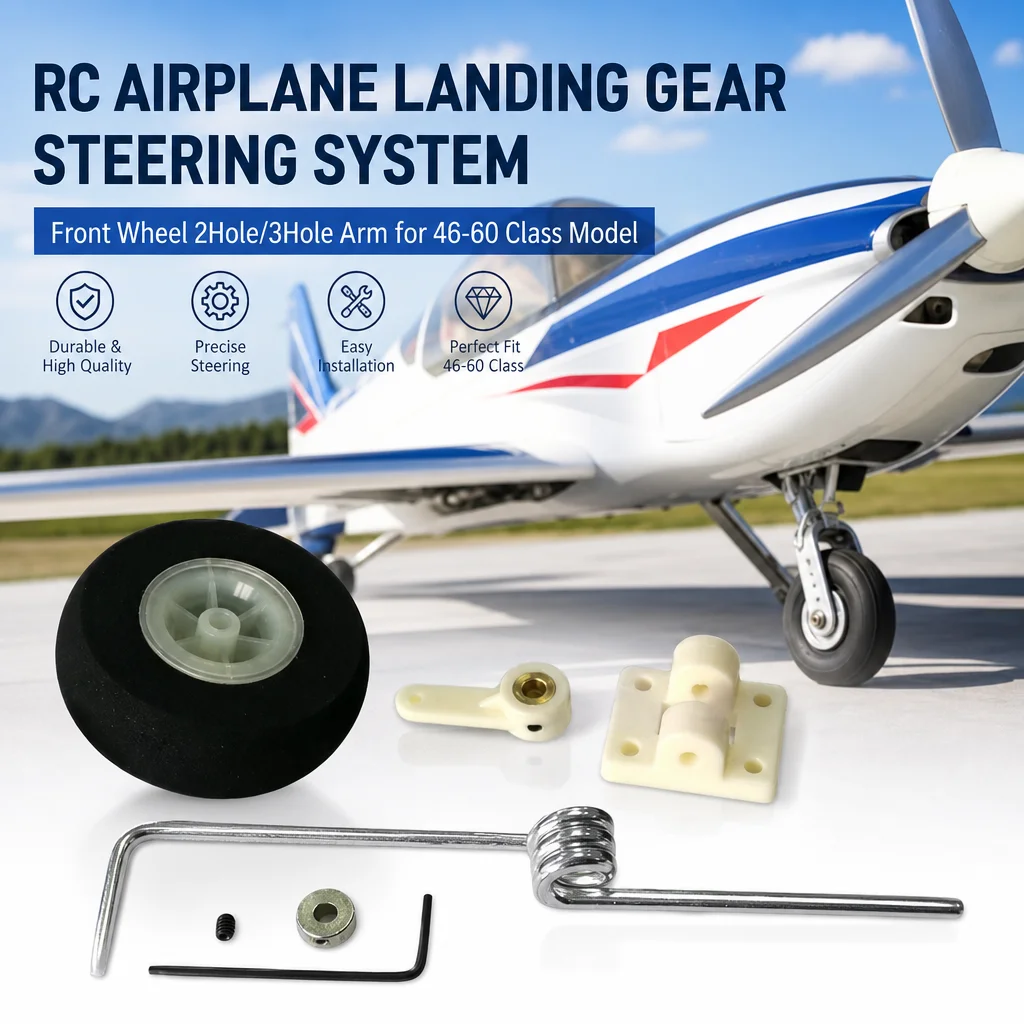 XAERO 1 Set RC Flugzeug Landegestell Lenksystem Vorderrad 2-Loch/3-Loch-Arm 40-60 Klasse Modellteile Zubehör Langlebig