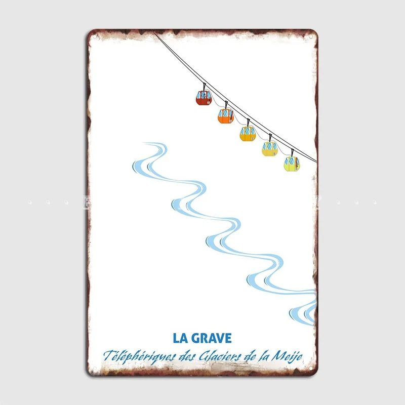 Hors Piste La Grave-cartel de Metal, divertido Mural de pared, carteles de estaño