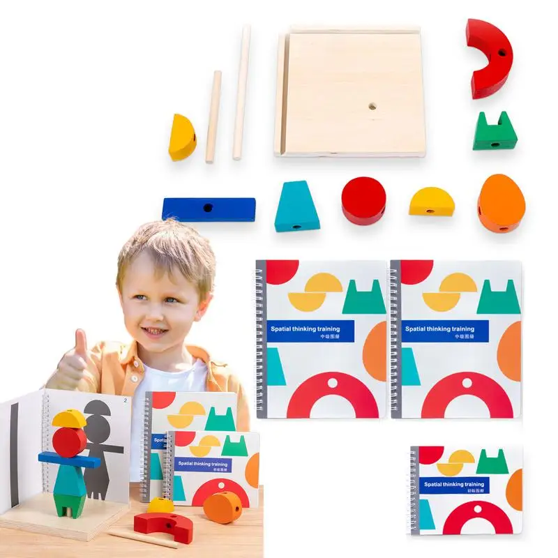 

Геометрические блоки для детей, игрушечные блоки, игра для укладки, игрушки Монтессори, геометрические фигуры, тонкие строительные обучающие игрушки для дошкольников
