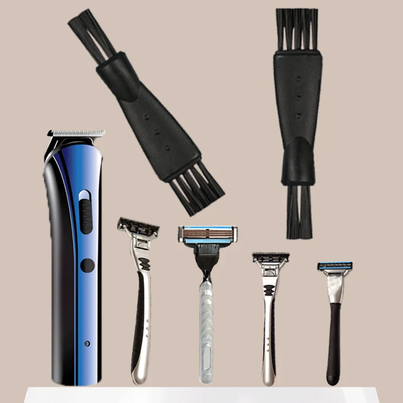 100 Pcs Shaver Brush, Electric Shaver Cleaning Brushes Razor Cleaner Set,  Double Sided Trimmer Clipper Brush Cleaner Set with PP Handle for All Kinds