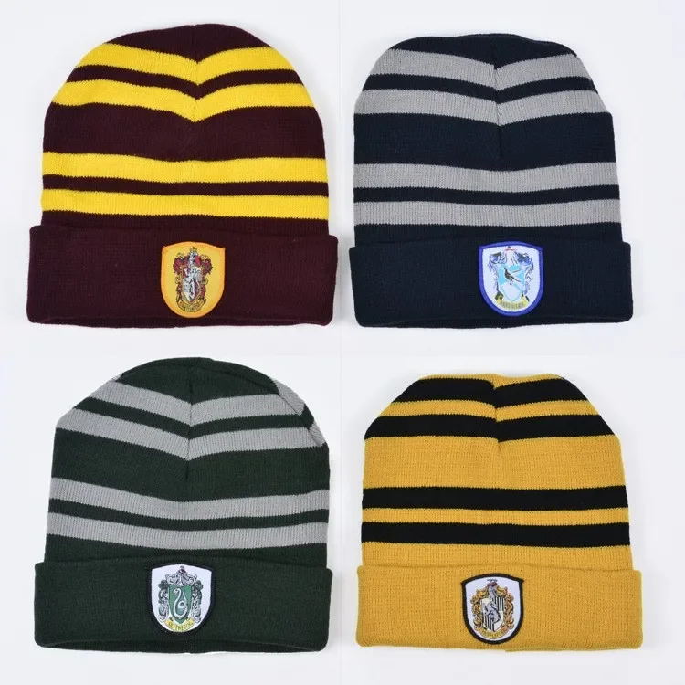 

Harriese Magician Hat Hogwarts School of Witchcraft and Wizardry Badge Winter Warm Knitted Hat Children's Potter Peripheral Gift