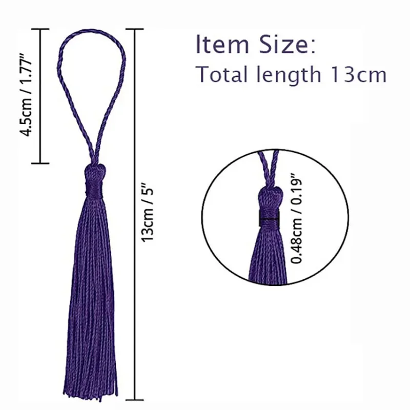 100Pcs 13cm Polyester Silk Tassel Fringe Hanging Spike Crafts DIY Jewelry Making Clothing Bookmark Pendant Decoration tassel fringe tassel decoration tassel accessories bookmark tassels silky floss tassels