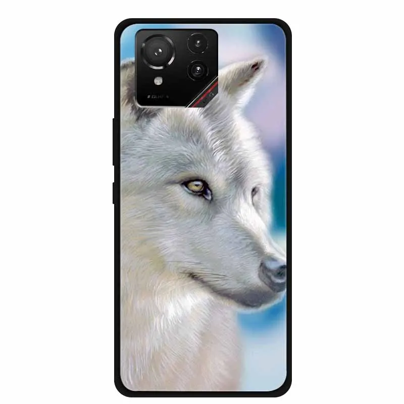 Cartoon Printed Soft Black Silicone Phone Case