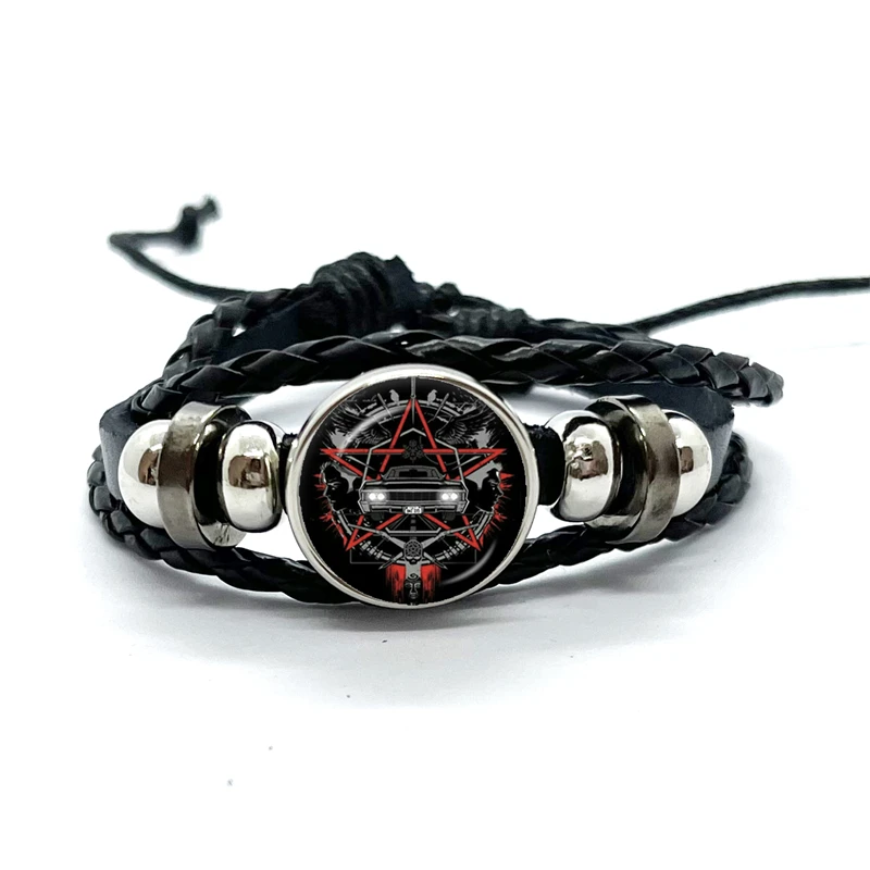 2023 New Supernatural Sign Leather Bracelets Sam Dean Multilayer Braided Bracelets Bangles Handmade Jewelry Gifts 6