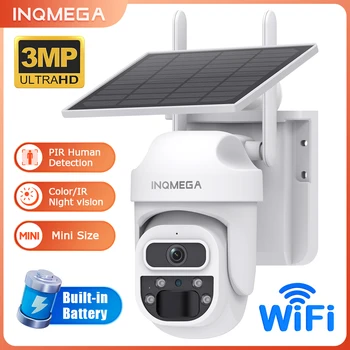 INQMEGA 4G Solar Panel Camera 3MP WIFI Night Vision Solar Security Battery Camera Two-Way Video PIR Human Detection Surveillance 1