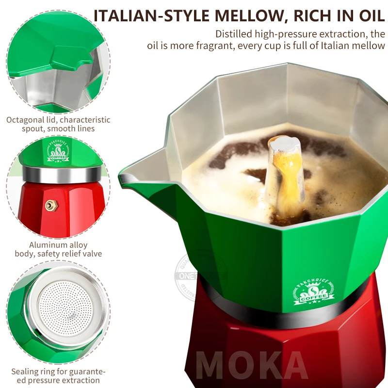Moka Pot Italian Coffee Machine Espresso Aluminum Geyser Coffee Maker A7K0