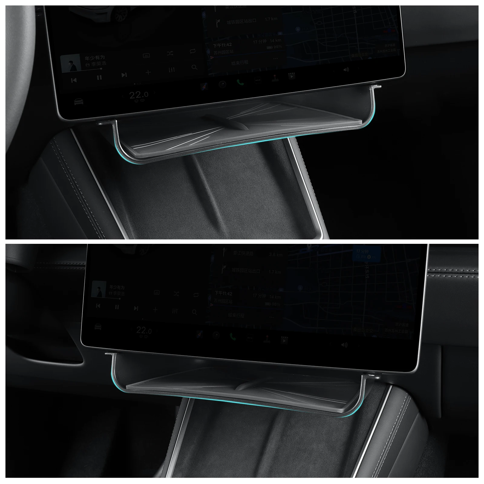 Für Tesla Model Y Juniper/Model 3 Highland/Model Y L 2025 2026 Auto-Aufbewahrungsbox unter dem zentralen Steuerbildschirm Aufbewahrungsfach – Detail 8