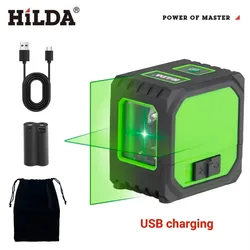 HILDA Green Beam Self - Leveling Cross Line Laser Level with Magnetic Base (ZYOZ094)