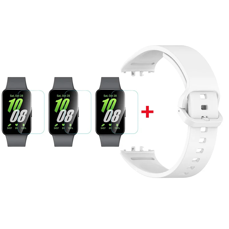 Dual-Purpose Silicone Strap with Screen Protector for Fitness Tracker Wristbands