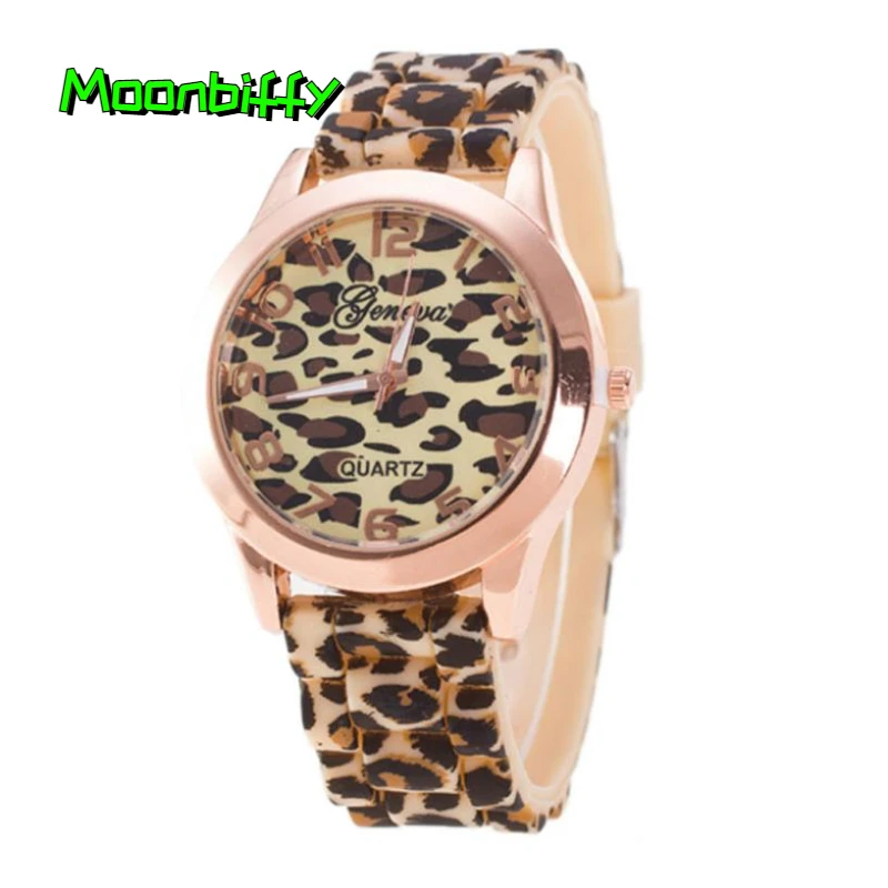 

New Fashion Women Watches Leopard Print Silicone Jelly Analog Girl Wristwatch Geneva Dress Luxury Watch Reloj De Mujer