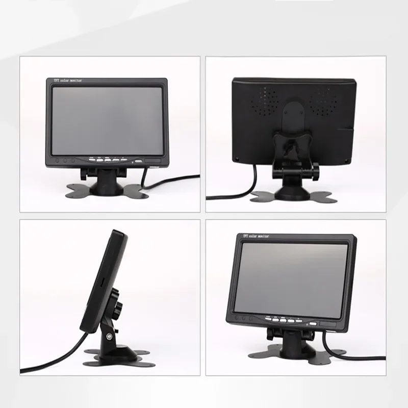 차량용 TFT LCD 스크린, 6M 케이블 모니터 포함, 7 인치, 후방 뷰, 후진 백업 카메라 키트, 트럭, 버스, RV, 트레일러, 트랙터, 캠핑카용