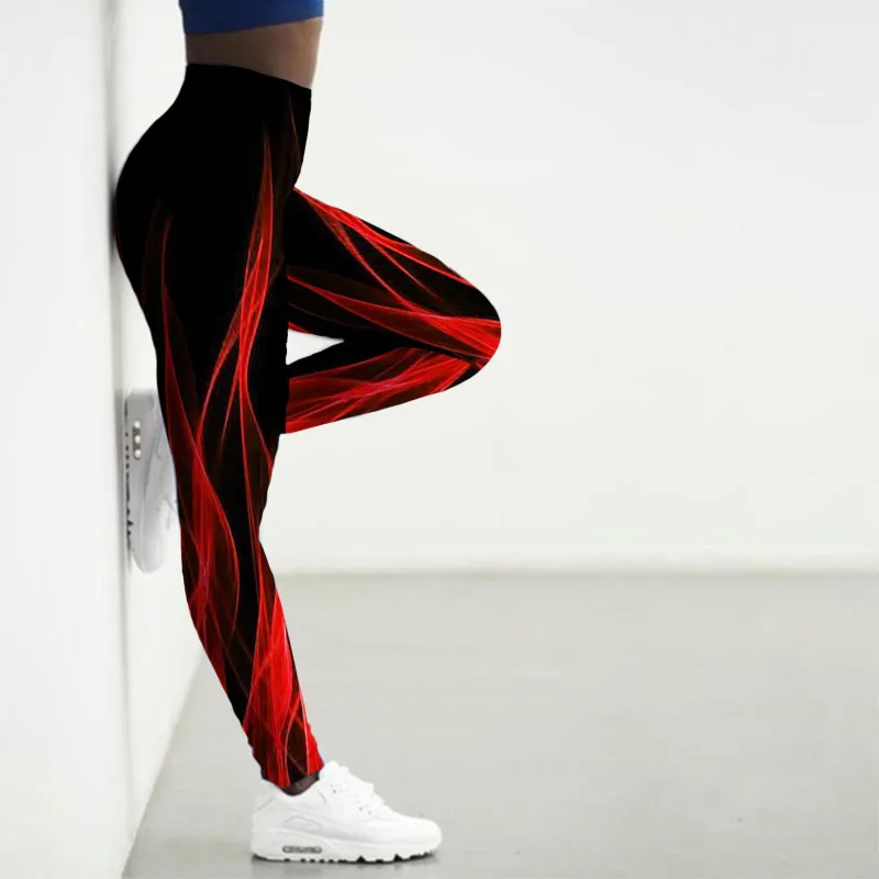 Leggings Women High Waist 3D Tiger Flame Leaf Printed Sport Legings Yoga Pants Gym Clothing Workout Leggins Ladies Leginsy 30
