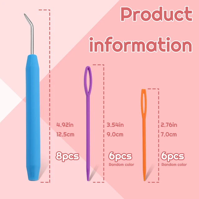 Set 36 Ganci Per Maglia E Telai - Uncini E Aghi Con Occhiello Grande - Foto 13