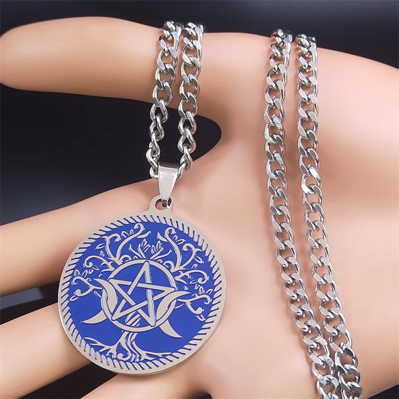 Tree of Life Triple Crescent Moon Goddess Necklace