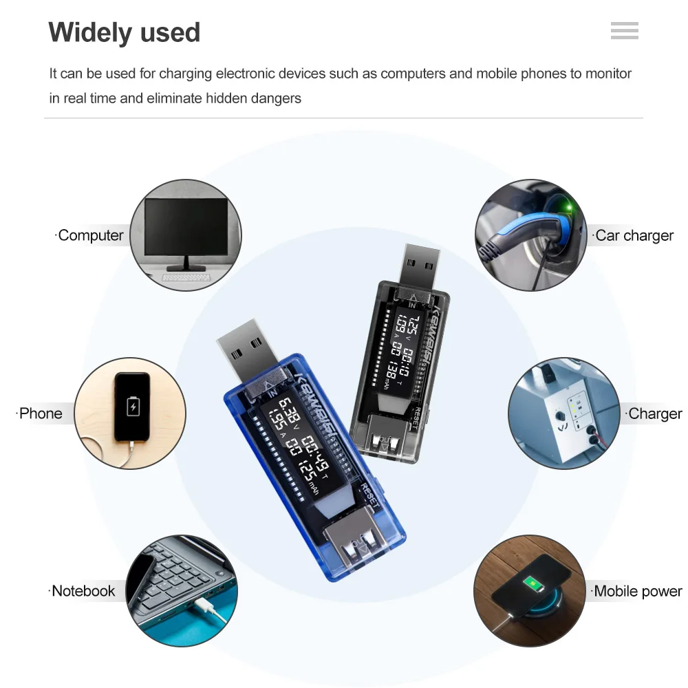 Multifunctional USB Power & Voltage Detector with Energy Indicator