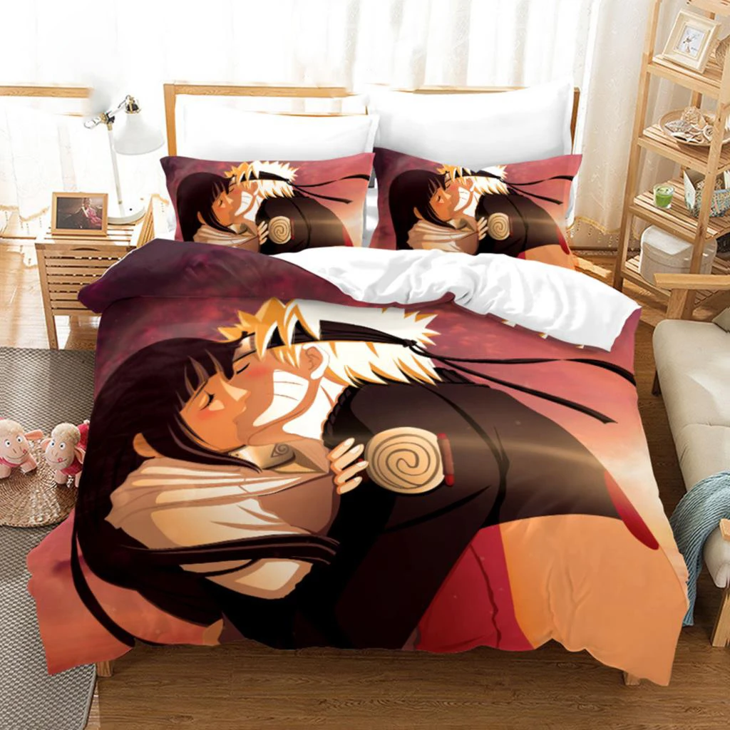 

Cover Ninja Anime Uzumaki Set Uchiha Duvet Naruto Bedding Quilt Cover Pillowcase Double Size Kids Bedroom Bed Linen Decoration