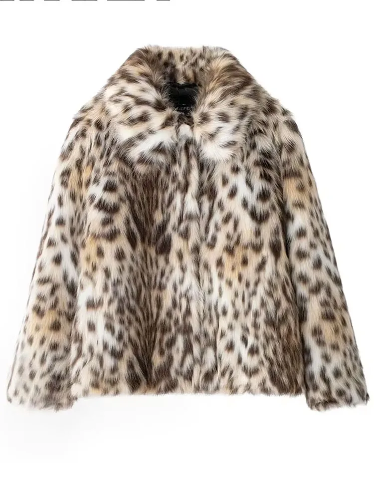 2024年 レディース ブラウン レオパード柄 サイドポケット付き