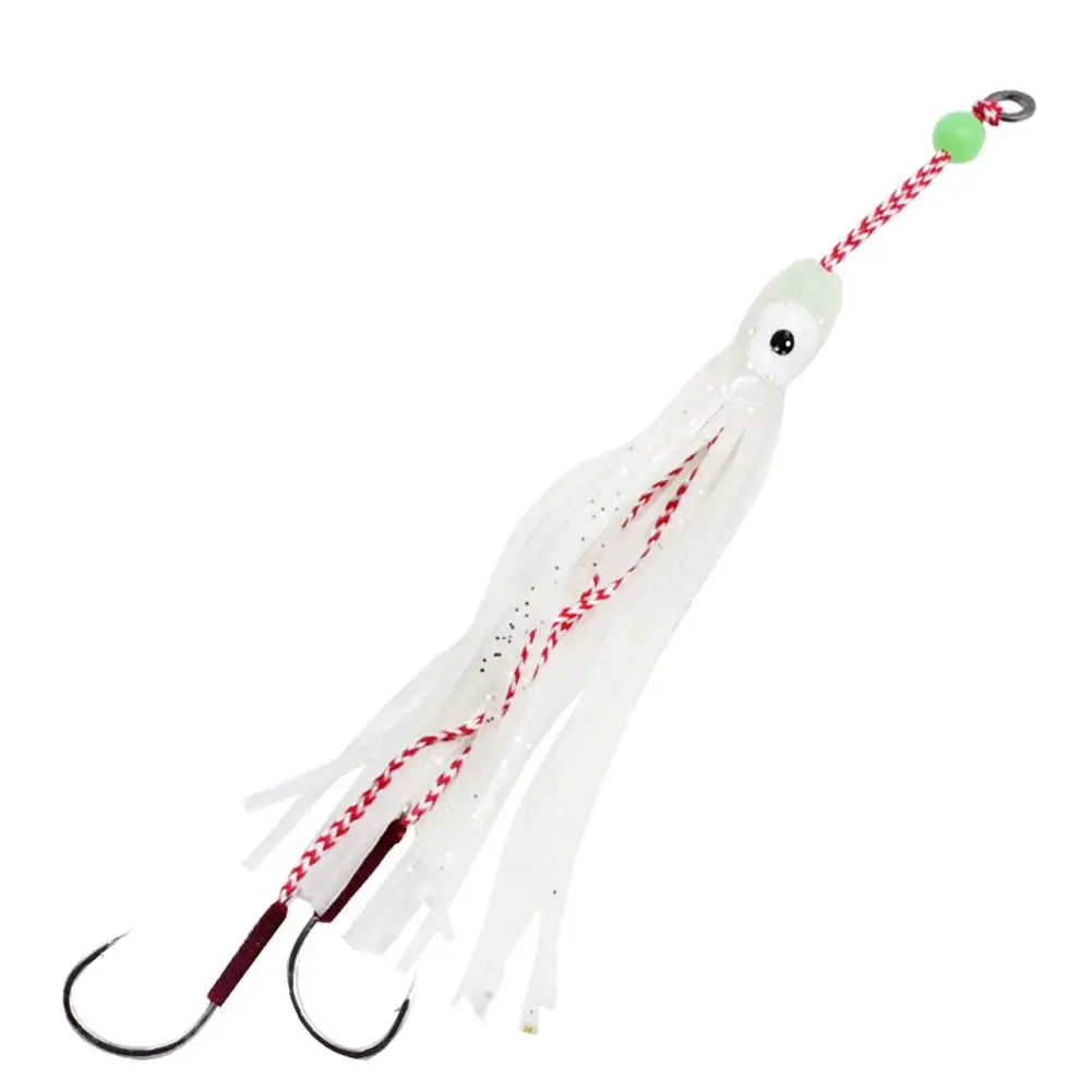 

Silicone Fishing Lure Set Luminous Squid Skirts Soft Lure Bent Hook For Sea Rod