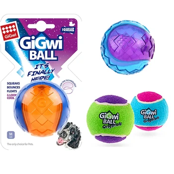 2 pezzi di giocattoli cigolanti per cani da compagnia palla da tennis palla interattiva giocattoli per cani palla di gomma con suono ad alto rimbalzo per addestramento del cane palla da gioco all'aperto