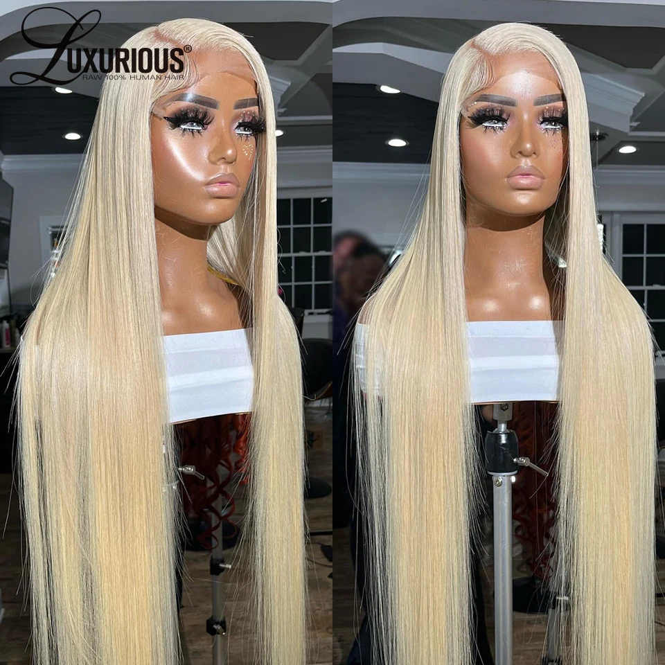 Silk Base Full Lace Wigs For Women Humna Hair 613 Blonde Lace Front Wig Straight Natural Black Transaprent Silk Top Wig