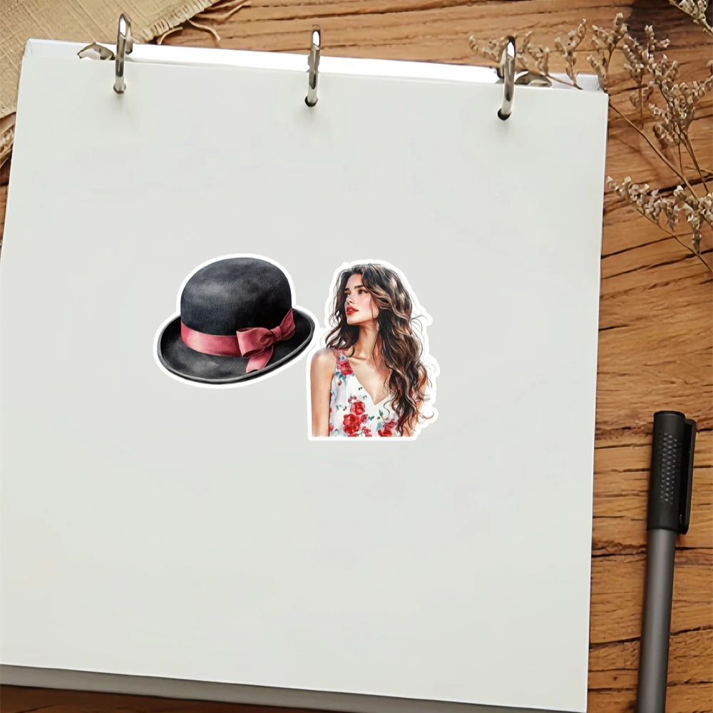 19개 귀여운 빈티지 런던 영국 패션 소녀 스티커 핸드북 캐릭터 인스 윈드 DIY 사진 앨범 휴대폰 저널링