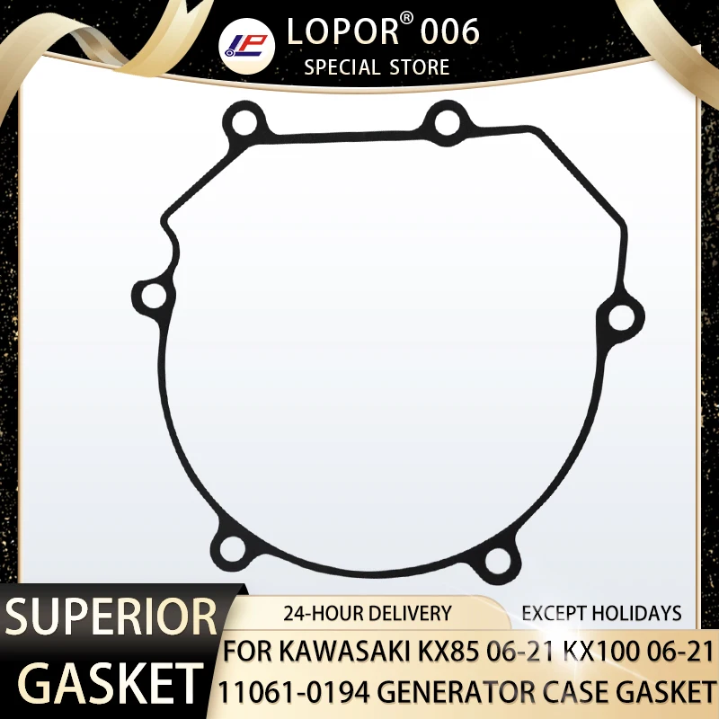 

Lopor Motorcycle Engine Crankcase Generator Case Gasket For Kawasaki KX85 06-21 KX100 06-21 KX 85 100 11061-0194