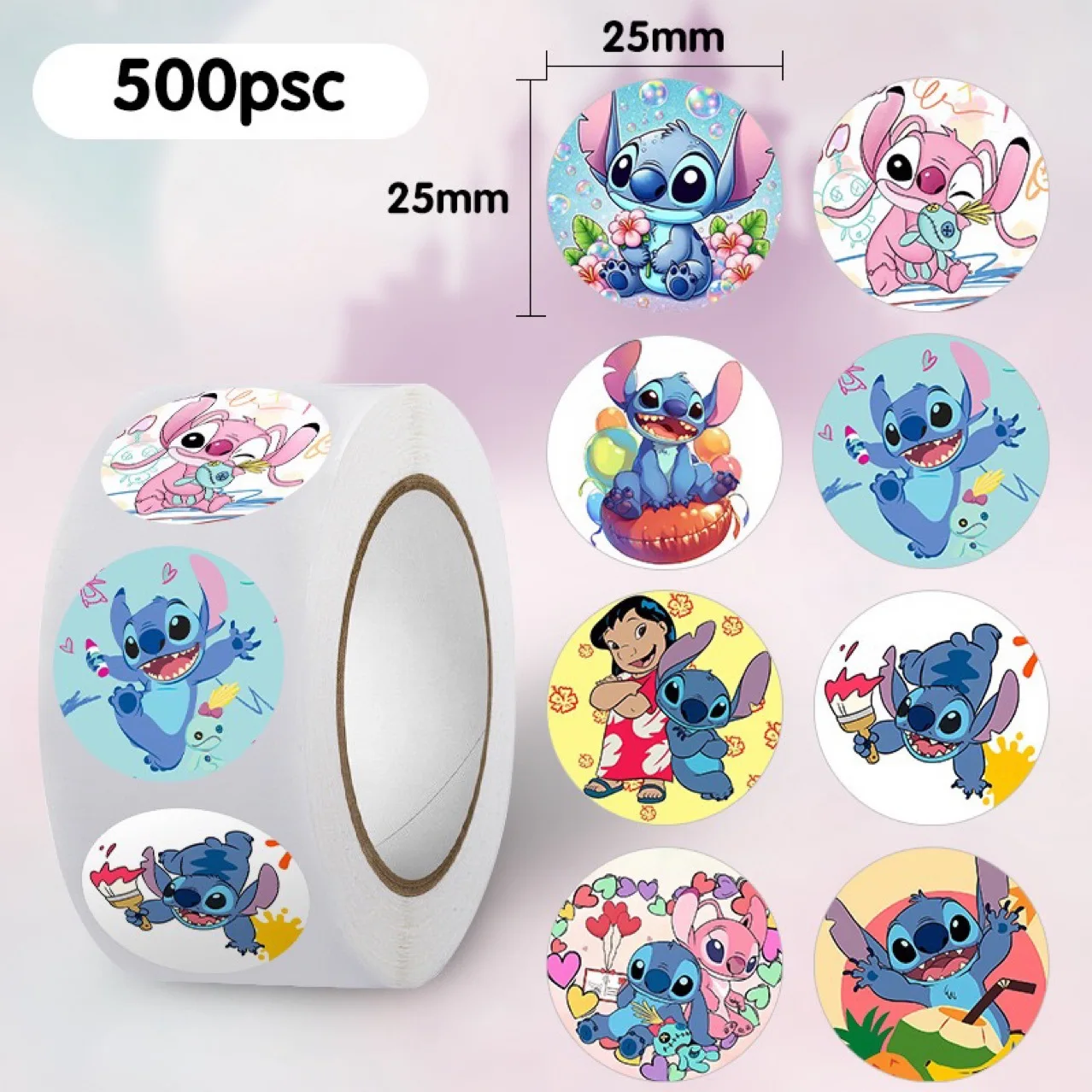 500 sheets/roll Stitch Stickers Cute Stickers Cartoon Graffiti Stickers Children Stickers Car Decoration Stickers Scene Dress Up - 2