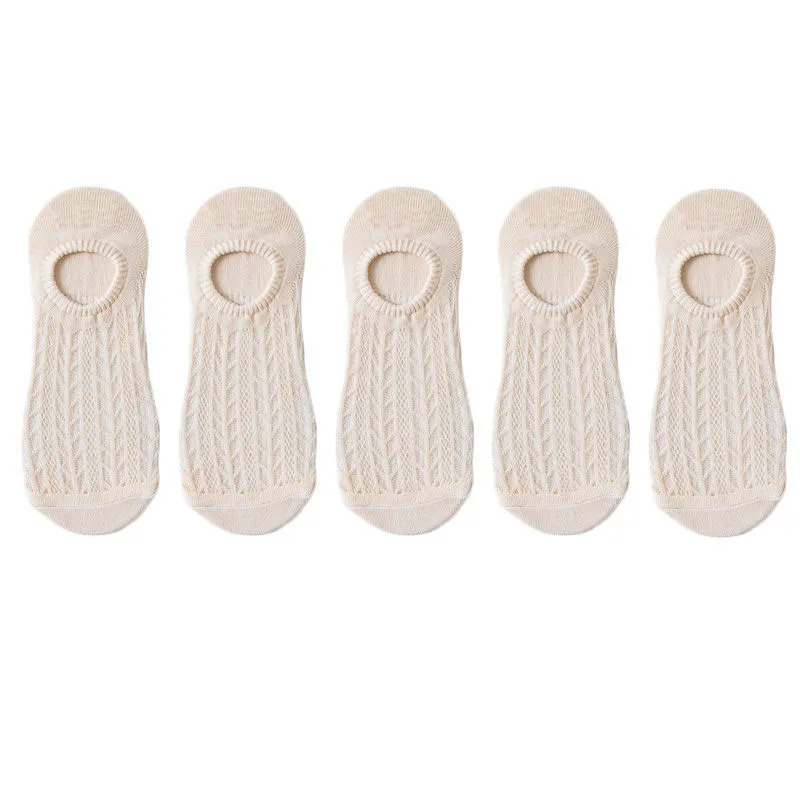 Tanie 5 par/partia kobiety niewidzialne skarpetki Mujer antypoślizgowe Chaussette kostki niskie kobiece bawełniane sklep
