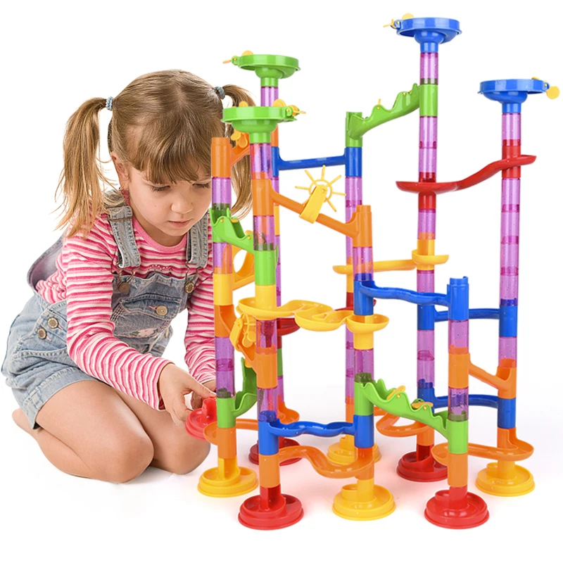 DIY Building Blocks Creative Marble Run Toys Children Educational Toys Kids Fun 