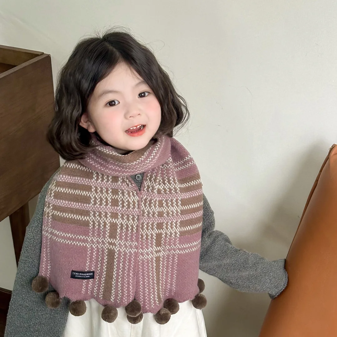 Autumn Winter Wool Baby Scarf For Kids Boy Girl Korean Fashion Color Scraf Cashmere 18*130cm Scarf For Children