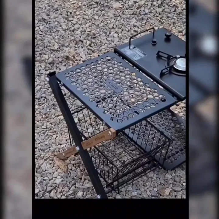 Igt-テーブルアクセサリー,2層収納棚,屋外キャンプユニット,ユニット