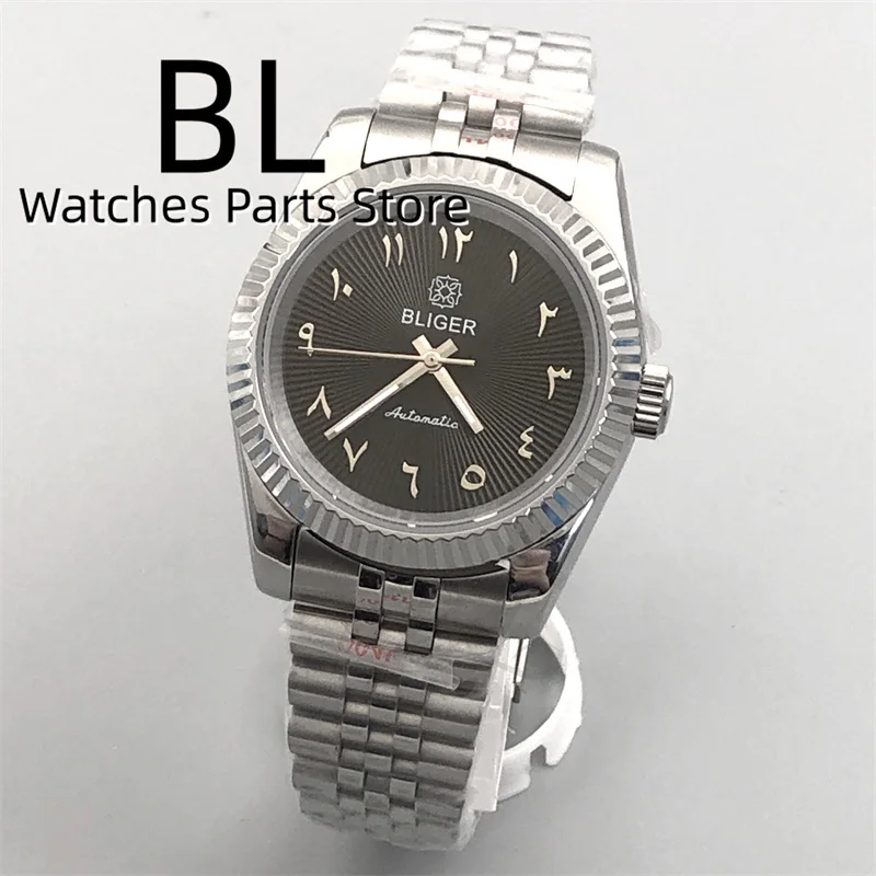 36mm 39mm ICE Blue Arabic Numerals Sunburst Watch Dial NH35