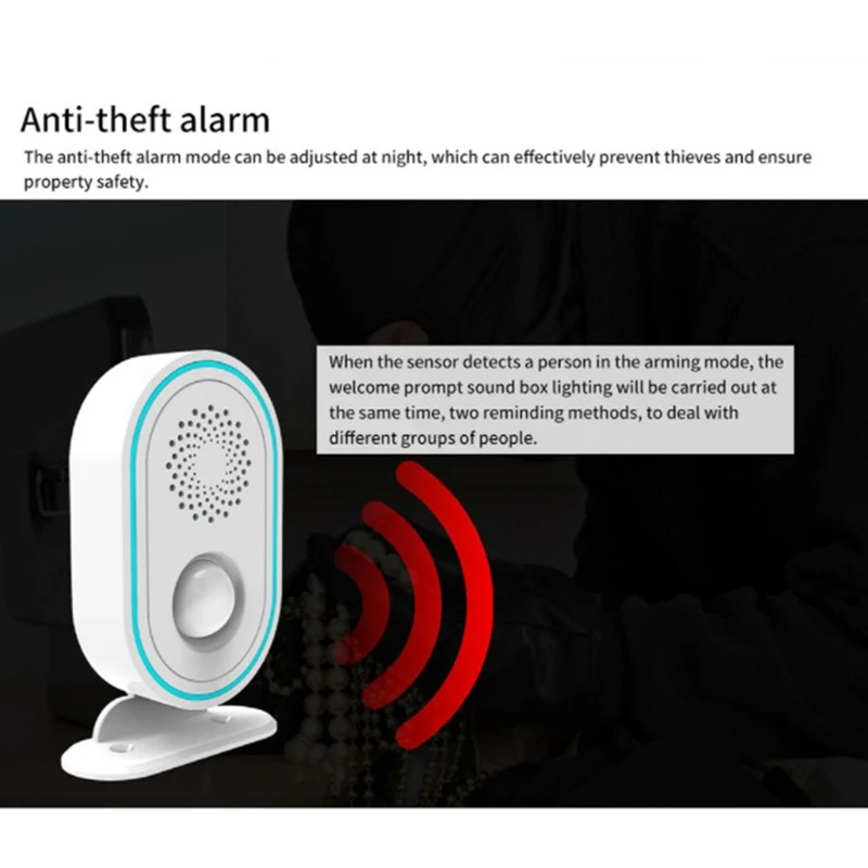 지능형 인사 초인종 알람, Wifi 알람 시스템, 스마트 홈 보안 시스템, 캠핑