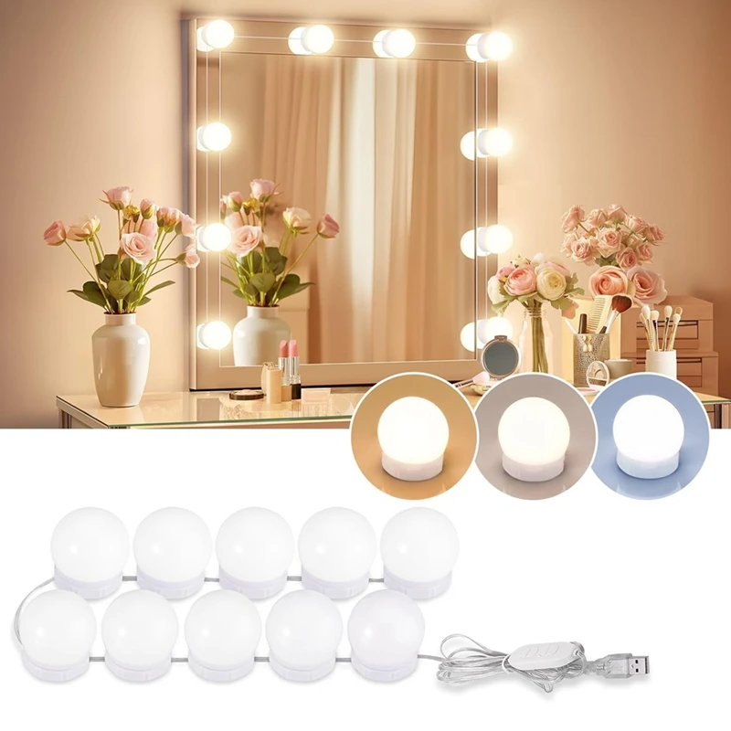 14 Dimmable Bulbs LED Vanity Mirror Lights With 10 Brightness Levels Adjustable Vanity Lights For Mirror