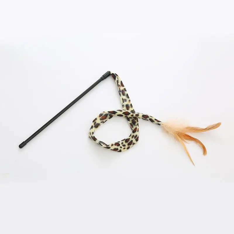 

Игрушки для кошек, перо, Леопардовый узор, ткань, игрушка для котят, Интерактивная палочка для индейки, перо, игрушки для игр