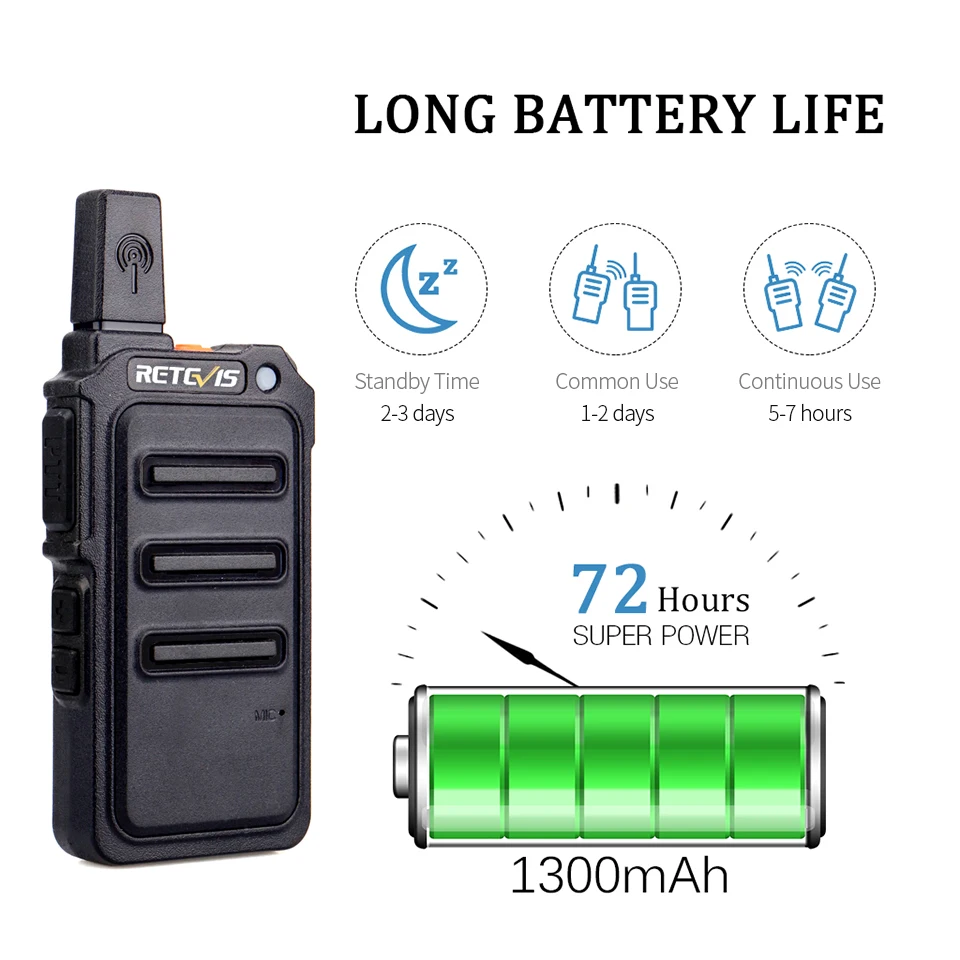 RETEVIS Walkie Talkie 6 PCS PMR Radio FRS/PMR446 Two Way Radio  RT19/RT619 Transceiver Comunicador for Hotel Hunting Restaurant 3
