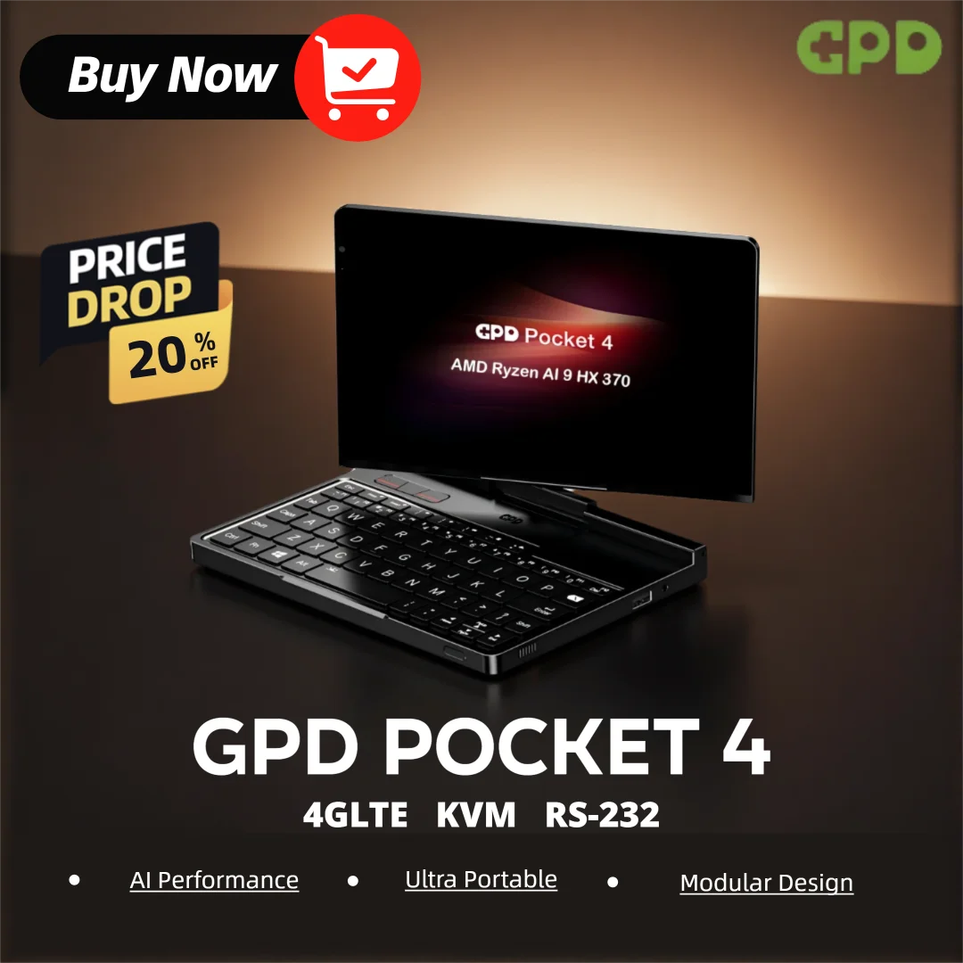 Ready Stock ! Original New GPD Pocket4 8.8-inch AMD AI 9 HX 370