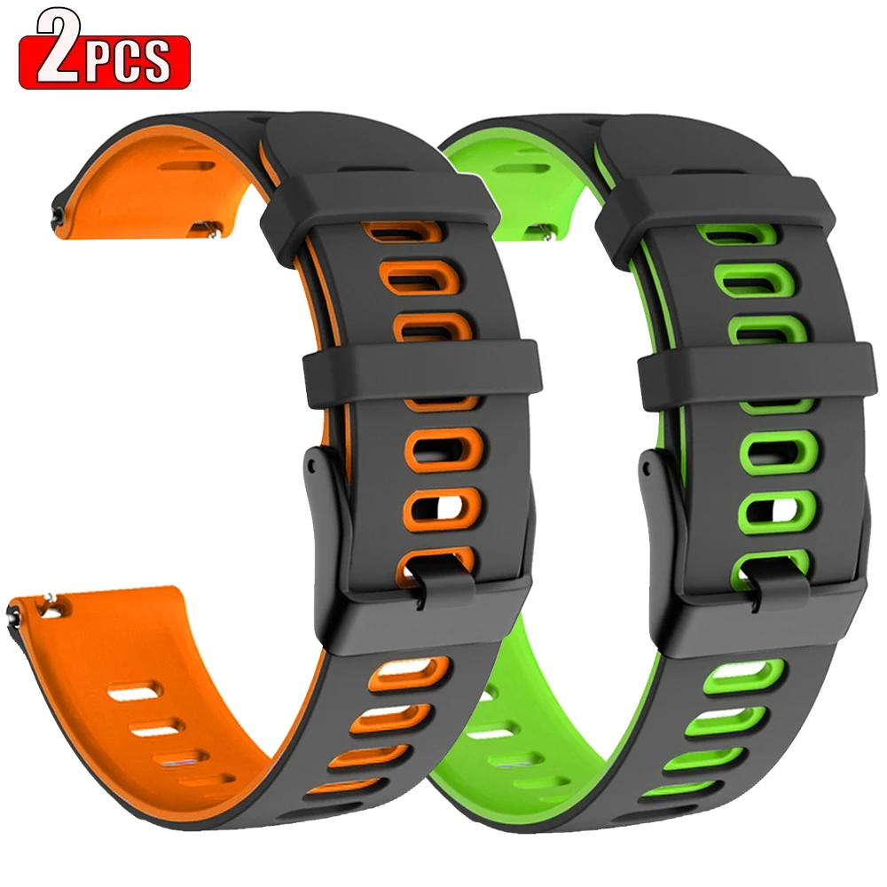 Two-Tone Silicone Sport Watch Strap - Premium Adjustable Bracelet Belt