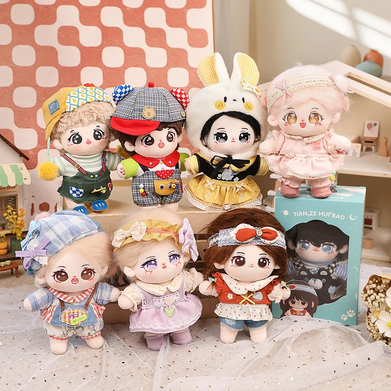 21cm Kawaii Cotton Idol Star Plush Doll Cute Stuffed Dolls with Beautiful Clothes Anime Soft Kids Babys Toys for Girls Gifts creative cute colorful carpenterworm plush pillow toy anime stuffed animals plushies doll kawaii soft kids babys toys for girls